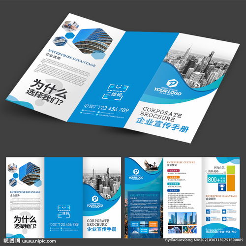 企业三折页宣传册 信息咨询服务的专业展示